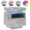 vidaXL Bedside Cabinet with LED Lights Concrete Grey 40x39x48,5 cm