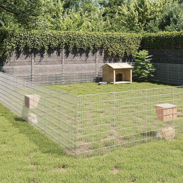 vidaXL Free Range Animal Enclosure 48-Panel 54x80 cm Galvanised Iron