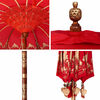 vidaXL Balinese Parasol Red (180-190) x 260 cm Cotton and Wood