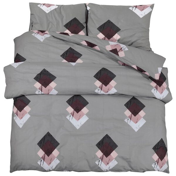 vidaXL Duvet Cover Set Grey 260x220 cm Cotton