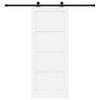 vidaXL Sliding Door White and Black 83 x 202 cm Solid Pine Wood