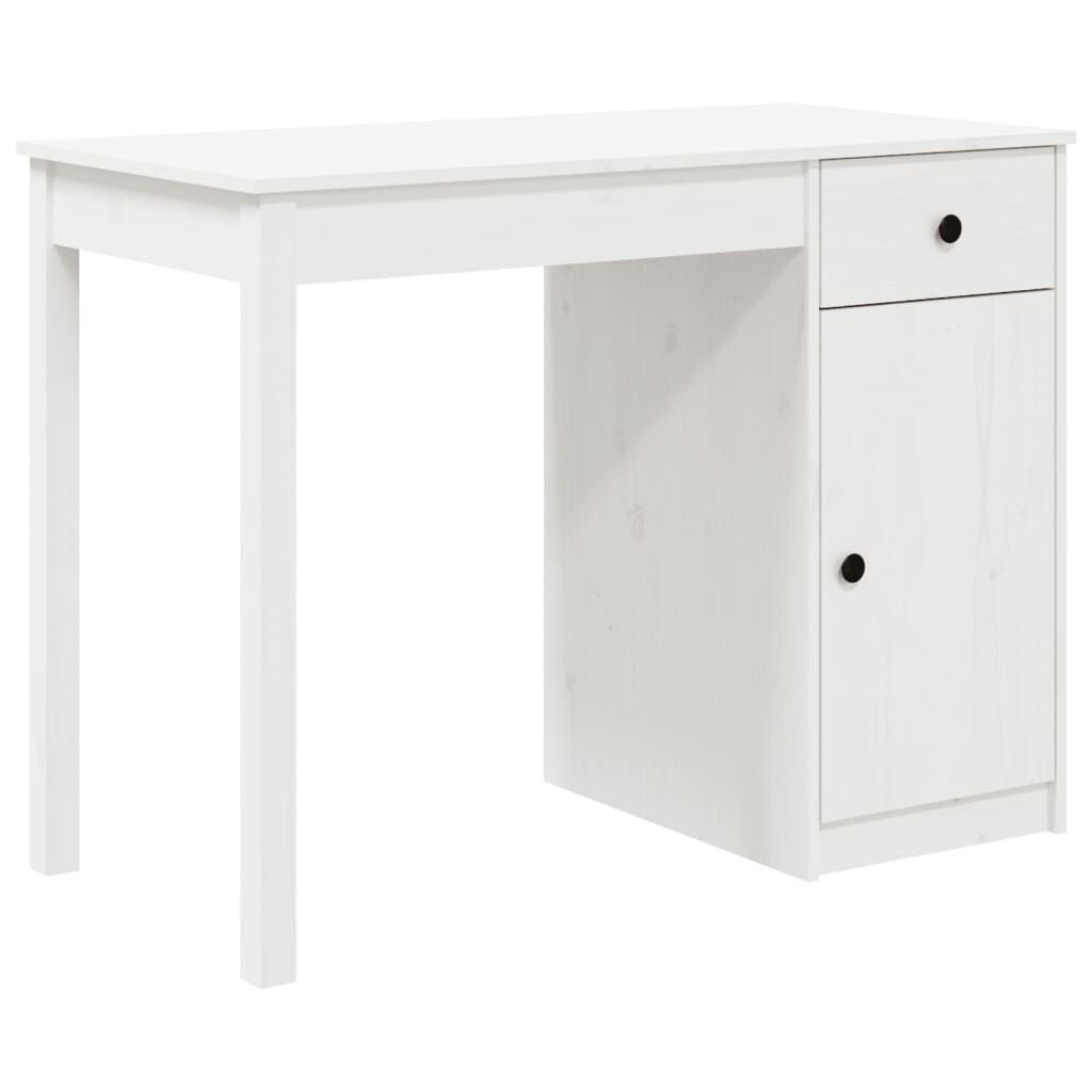 Solid wood white clearance desk with drawers
