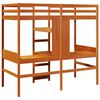 vidaXL Loft Bed Frame with Desk and Shelves Wax Brown 90x200cm Solid Wood Pine