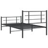 vidaXL Metal Bed Frame without Mattress with Footboard Black 100x190cm