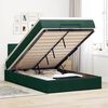vidaXL Ottoman Bed with Mattress & LEDs Dark Green 120x200cm Velvet