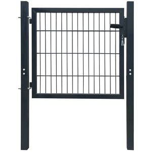 vidaXL Fence Gate Steel Anthracite 100x100 cm
