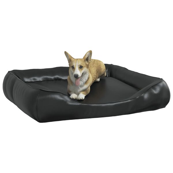 vidaXL Dog Bed Black 120x100x27 cm Faux Leather