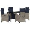vidaXL Garden Dining Set 5 pcs Grey Poly Rattan