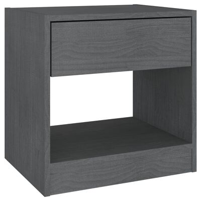 vidaXL Bedside Cabinets 2 pcs Grey 40x31x40 cm Solid Pinewood