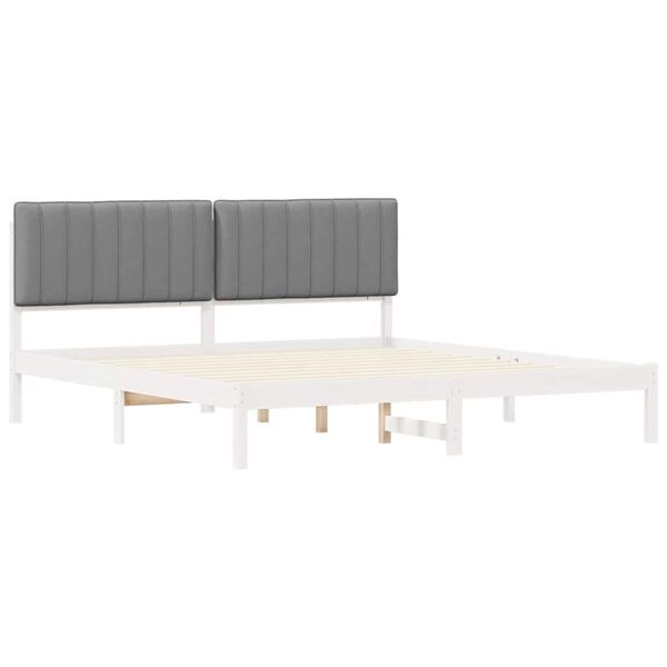 vidaXL Bed Frame with Upholstered Headboard Light Grey 180 x 200 cm