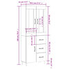 vidaXL Highboard Smoked Oak 69.5x34x180 cm Engineered Wood