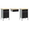 vidaXL Work Cabinet with Drawer 7 pcs Black 150 x 55 x 200 cm