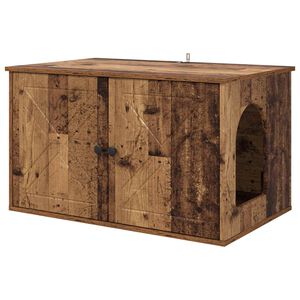 vidaXL Cat House Old Wood 85 x 55 x 50.5 cm Engineered Wood