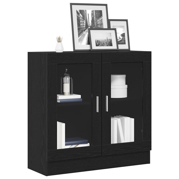 vidaXL Book Cabinet Black Oak 82.5 x 30.5 x 80 cm Engineered Wood