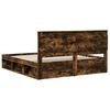vidaXL Bed Frame Smoked Oak 200 x 200 cm Solid Pine Wood