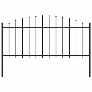 vidaXL Garden Fence "Woerden" with Spear Top Steel 170x75 cm Black