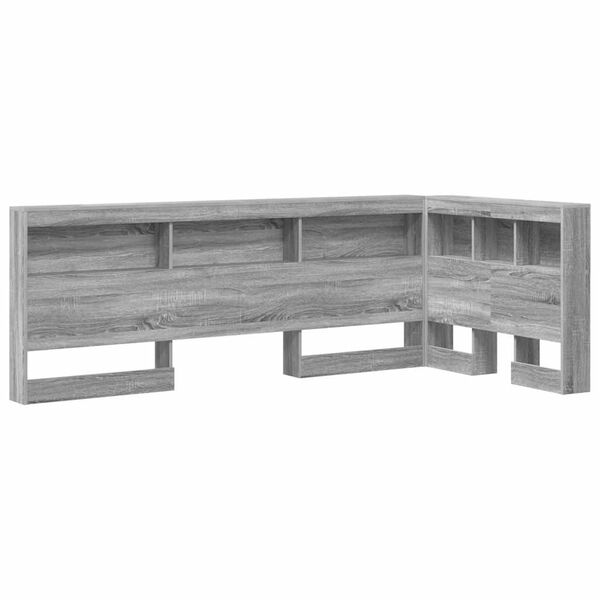 vidaXL Storage Headboard with Shelf Grey Sonoma 80 cm Engineered Wood