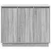 vidaXL LED Sideboard Grey Sonoma 90 x 32 x 75 cm Engineered Wood