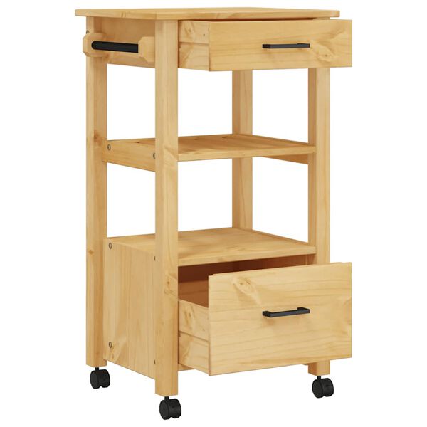 vidaXL Kitchen Trolley MONZA 48x40x88.5 cm Solid Wood Pine