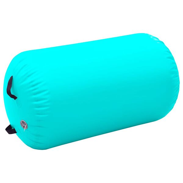 vidaXL Inflatable Gymnastic Roll with Pump 100x60 cm PVC Green