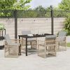 vidaXL Garden Dining Set 5 pcs Beige Poly Rattan