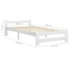 vidaXL Bed Frame without Mattress White Solid Wood 100x200 cm