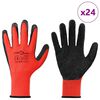vidaXL Work Gloves 24 pcs Red and Black 10 / XL Latex Coating