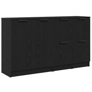 vidaXL Sideboard 3 pcs Black Oak Engineered Wood