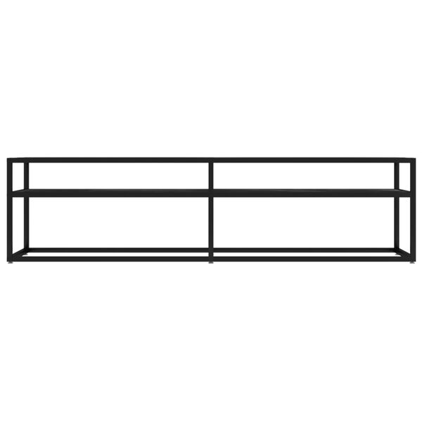 vidaXL TV Cabinet Black Marble 160x40x40.5 cm Tempered Glass
