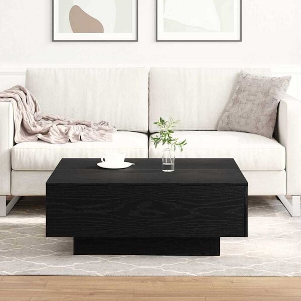 vidaXL Coffee Table Black Oak 80 x 80 x 31 cm