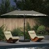 vidaXL Garden Parasol Sand and Anthracite 385 x 209 x 244 cm Polyester
