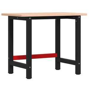 vidaXL Workbench 100x60x81.5 cm Solid Wood Beech Rectangular