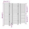 vidaXL Room Divider&nbsp;5 Panels White Solid Wood Paulownia