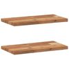 vidaXL Floating Shelves 2 pcs 60x20x2 cm Oil Finished Solid Wood Acacia