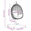 vidaXL Hanging Egg Chair Manual Anthracite and grey 104 x 100 x 191 cm