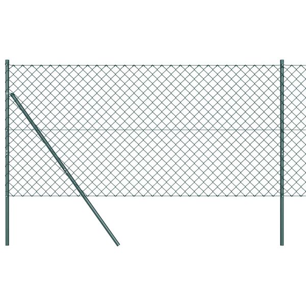 vidaXL Fence Post Green 10 x 1 m (60 x 60 mm mesh) Steel and PVC
