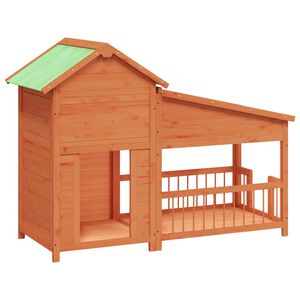 vidaXL Dog Kennel Brown 143x60.5x109 cm Solid Wood Pine