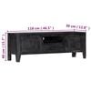 vidaXL TV Cabinet Black 118x30x40 cm Solid Mango Wood