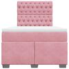 vidaXL Box Spring Bed with Mattress Pink 120x200 cm Velvet