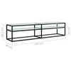 vidaXL TV Cabinet White Marble 180x40x40.5 cm Tempered Glass