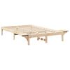 vidaXL Bed Frame Natural 135 x 190 cm Solid Pine Wood