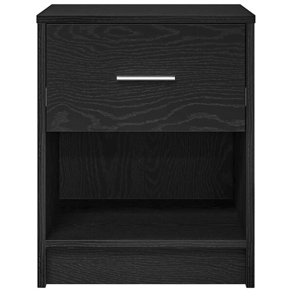 vidaXL Bedside Cabinets 2 pcs with Drawer Black 40x34x50 cm