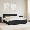 vidaXL Bed Frame with Headboard Black 200 x 200 cm Engineered Wood