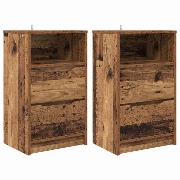 vidaXL Bedside Tables 2 pcs Old Wood 40 x 30 x 467 cm Engineered Wood