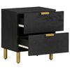 vidaXL Bedside Cabinet 2 pcs Black 40x33x46 cm Solid Wood Mango