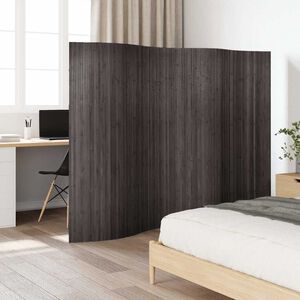 vidaXL Room Divider Bamboo Grey Width 250 cm Height 165 cm