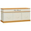 vidaXL Storage Bench | White and Light Wood | Solid Paulownia Wood | 100 cm