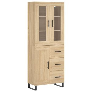 vidaXL Highboard Sonoma Oak 69.5x34x180 cm Engineered Wood