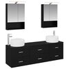 vidaXL Bathroom Furniture Set 5 pcs Black Oak