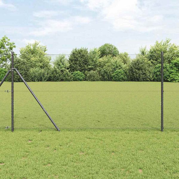 vidaXL Fence Post Grey 10 x 1.4 m (13 mm mesh) Steel and PVC